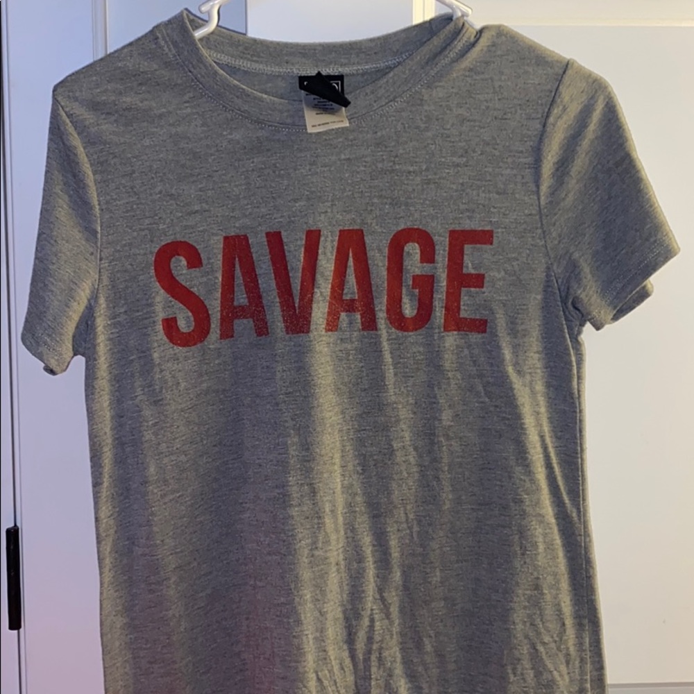 Grey Red Savage Tee